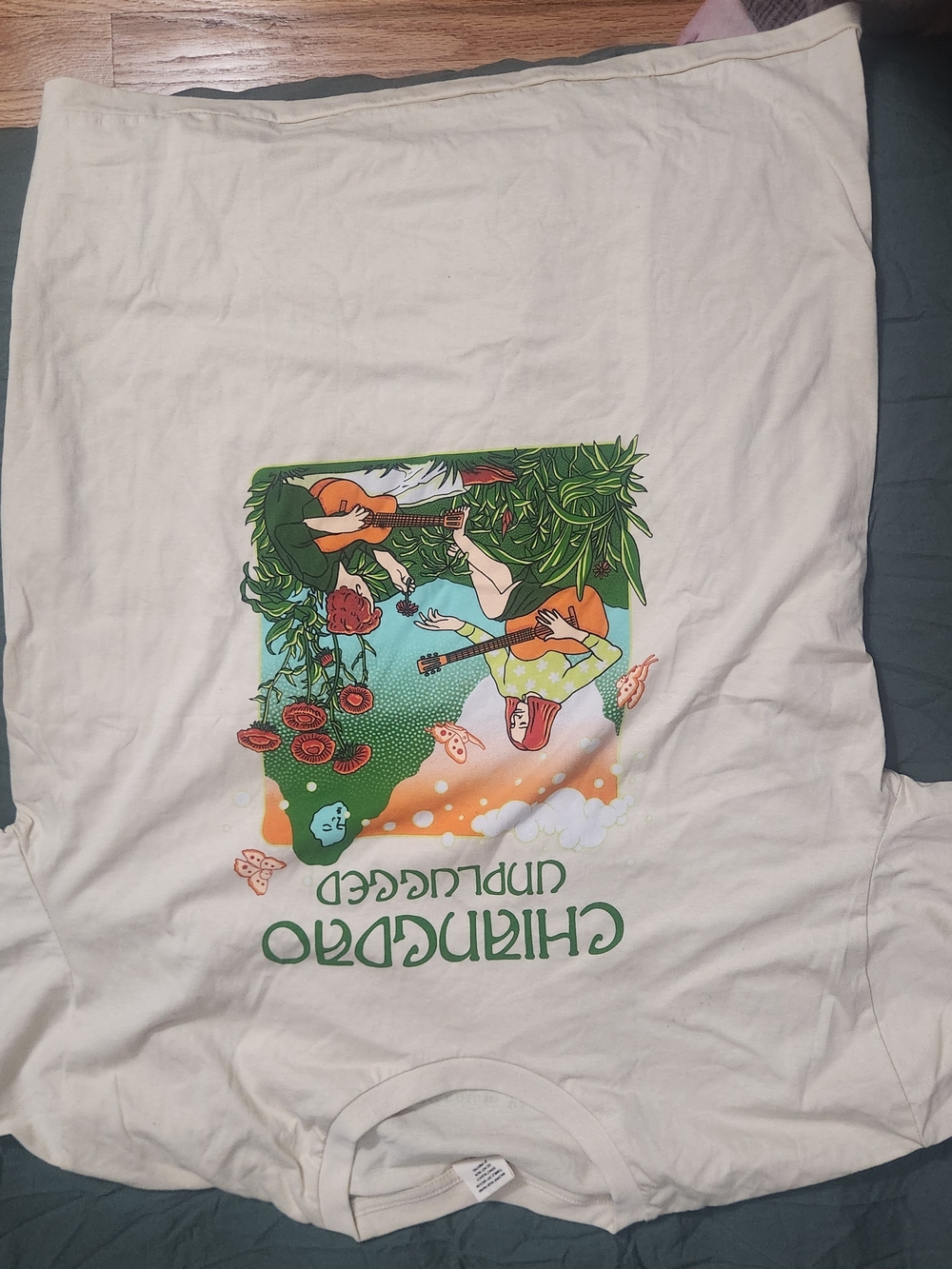 Chiang Dao Thailand Nature T-Shirt Jungle Acoustic Guitar Graphic Tee Xl Made Us
